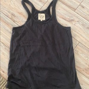 Chaser distressed dark gray racer back medium